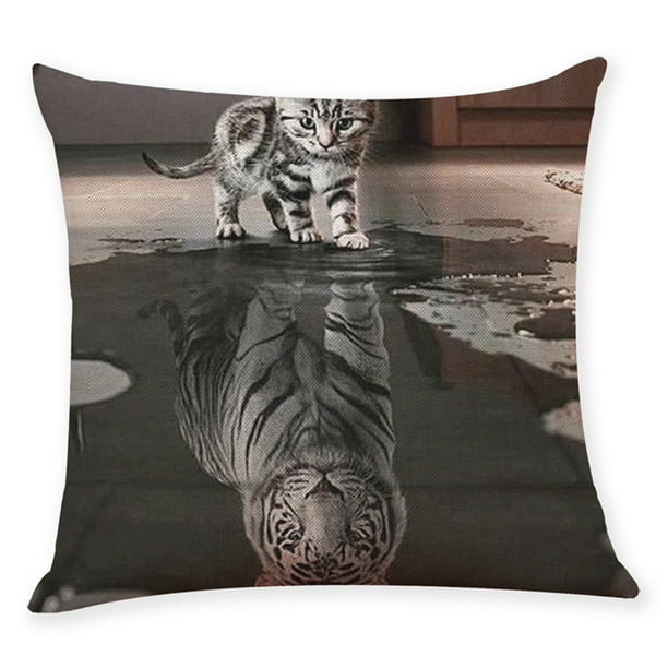 Tiger  Picture Print 17"x17" cushion cover.100% polyester machine washable